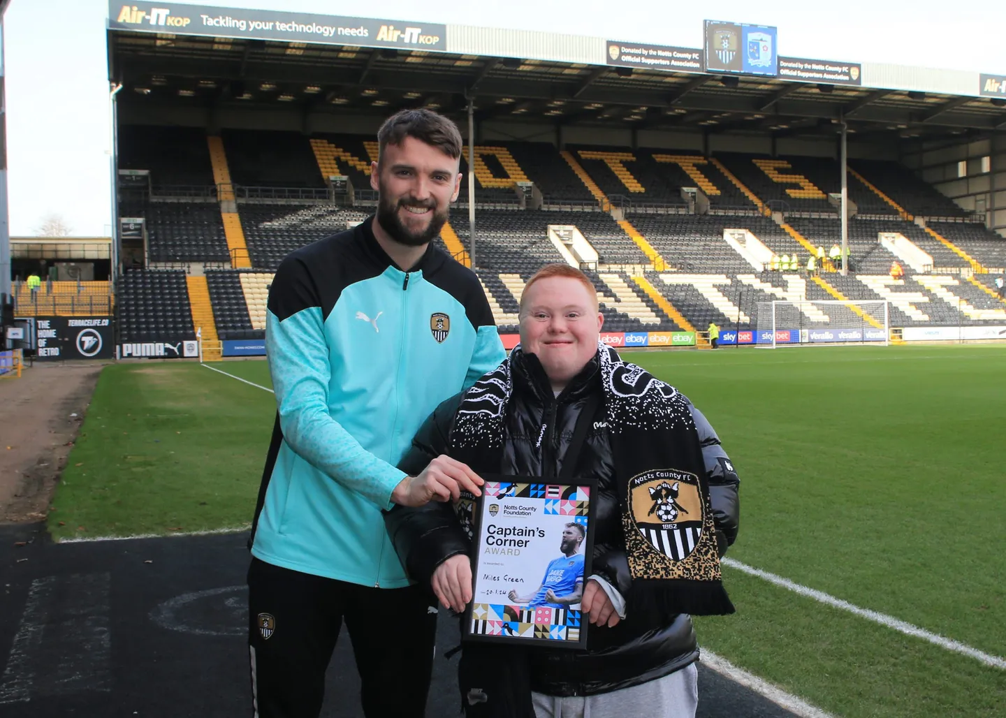 Miles Green named Notts County Foundation’s Captain’s Corner Award for January 2024