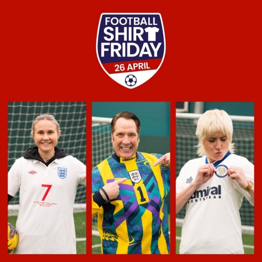 SHOW BOWEL CANCER THE RED CARD THIS FOOTBALL SHIRT FRIDAY Notts County Foundation